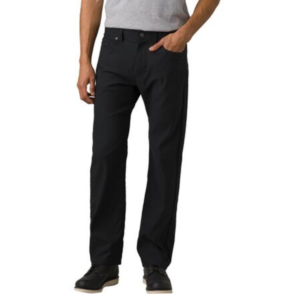 Prana Men's Black Brion Five-Pocket Slim Fit Straight Hiking Pants Size 34X30
